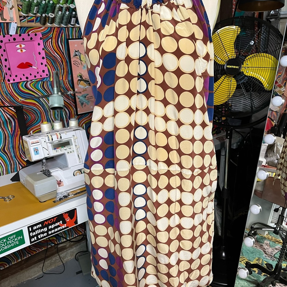Marni H&M collab silk Polka Dot Halter Dress